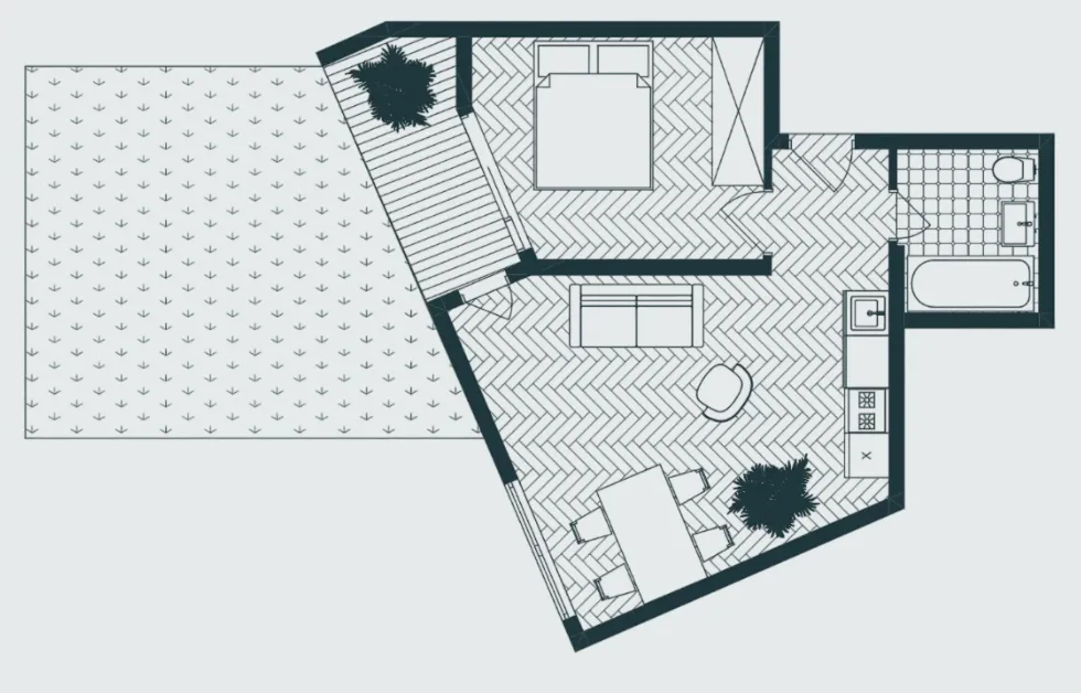 Prodaja, jednosoban stan, 42m², Donja Lastva, Tivat
