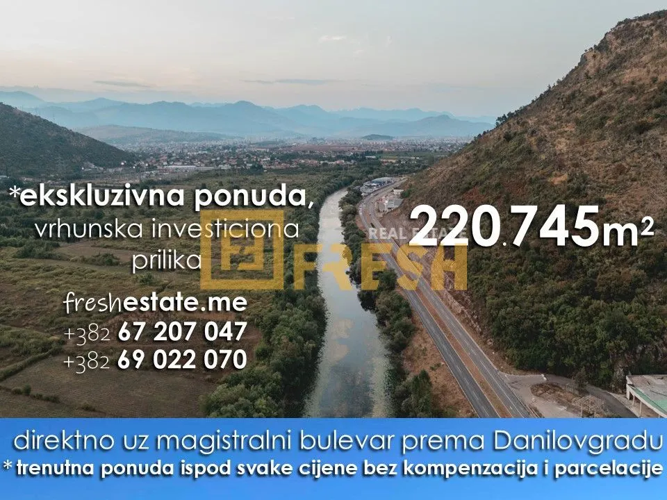 Prodaja, plac, 220745m², Tološi, Podgorica