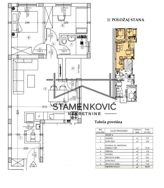 Prodaja, dvosoban stan, 51m², Adice, Novi Sad Sve Podlokacije
