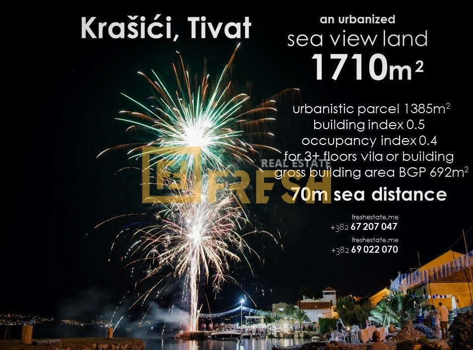 Prodaja, plac, 1710m², Tivat, Crna Gora