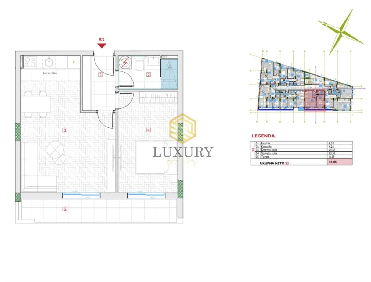 Prodaja, jednosoban stan, 55m², Podgorica, Crna Gora