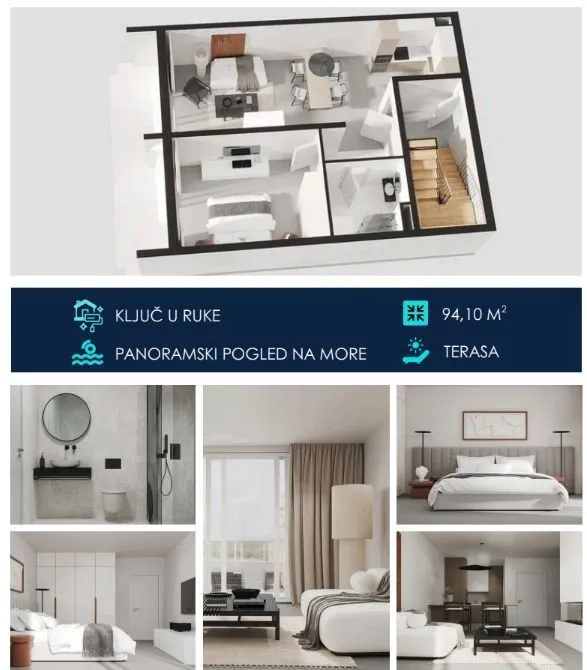 Sale, one bedroom apartment, 94m², Tivat, Crna Gora