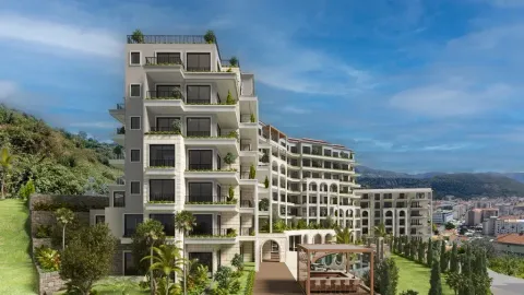 Exterior view of the residential building with landscaped yard and terraces. - image 10