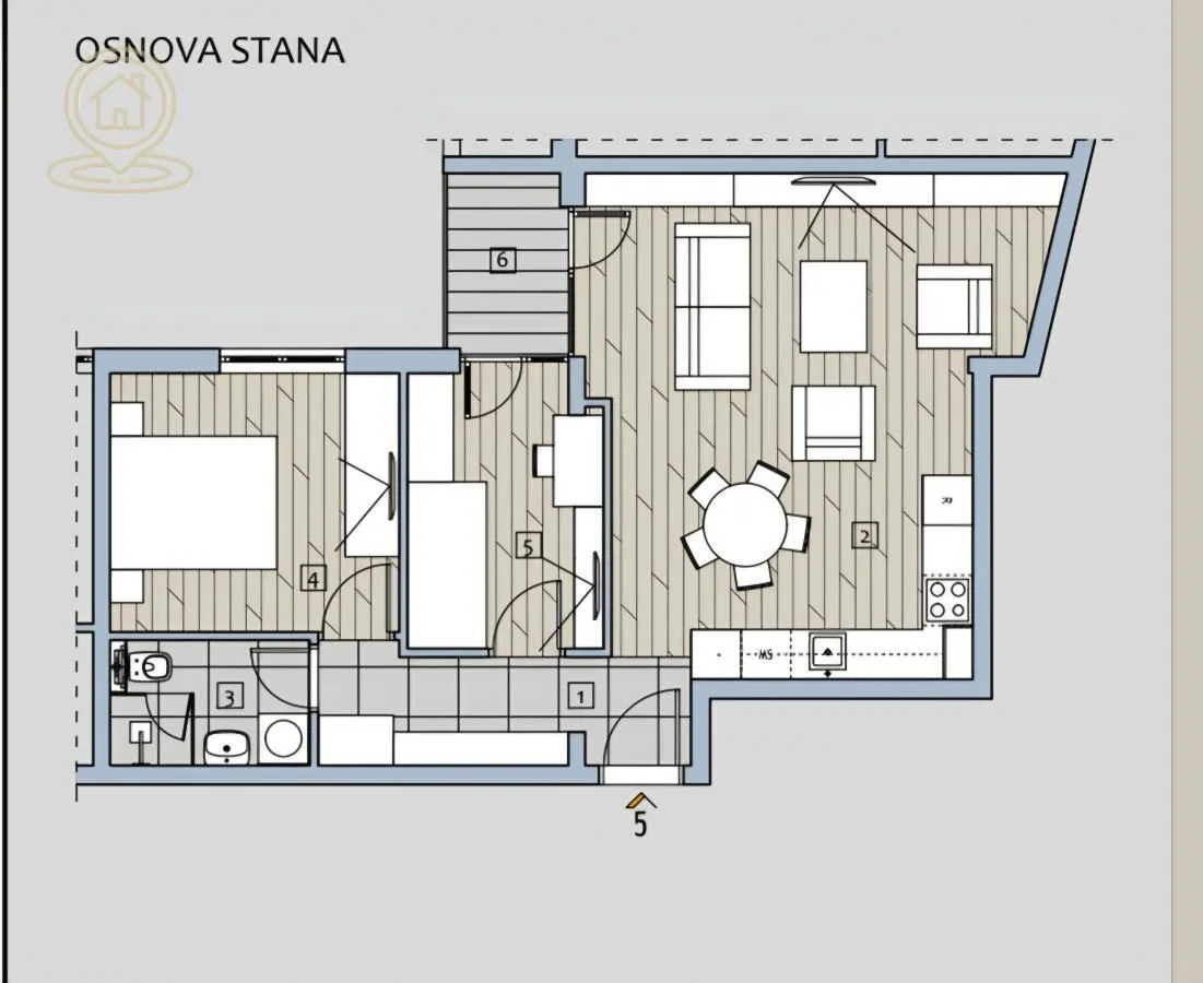 Sale, two bedroom apartment, 59m², Medijana, Niš