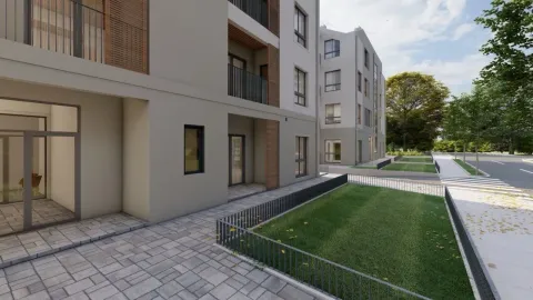 Exterior of a modern residential building with a landscaped yard. - image 5