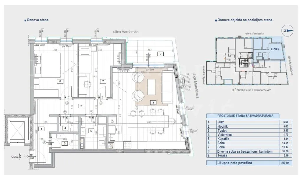 Sale, three bedroom apartment, 85m², Čubura, Beograd