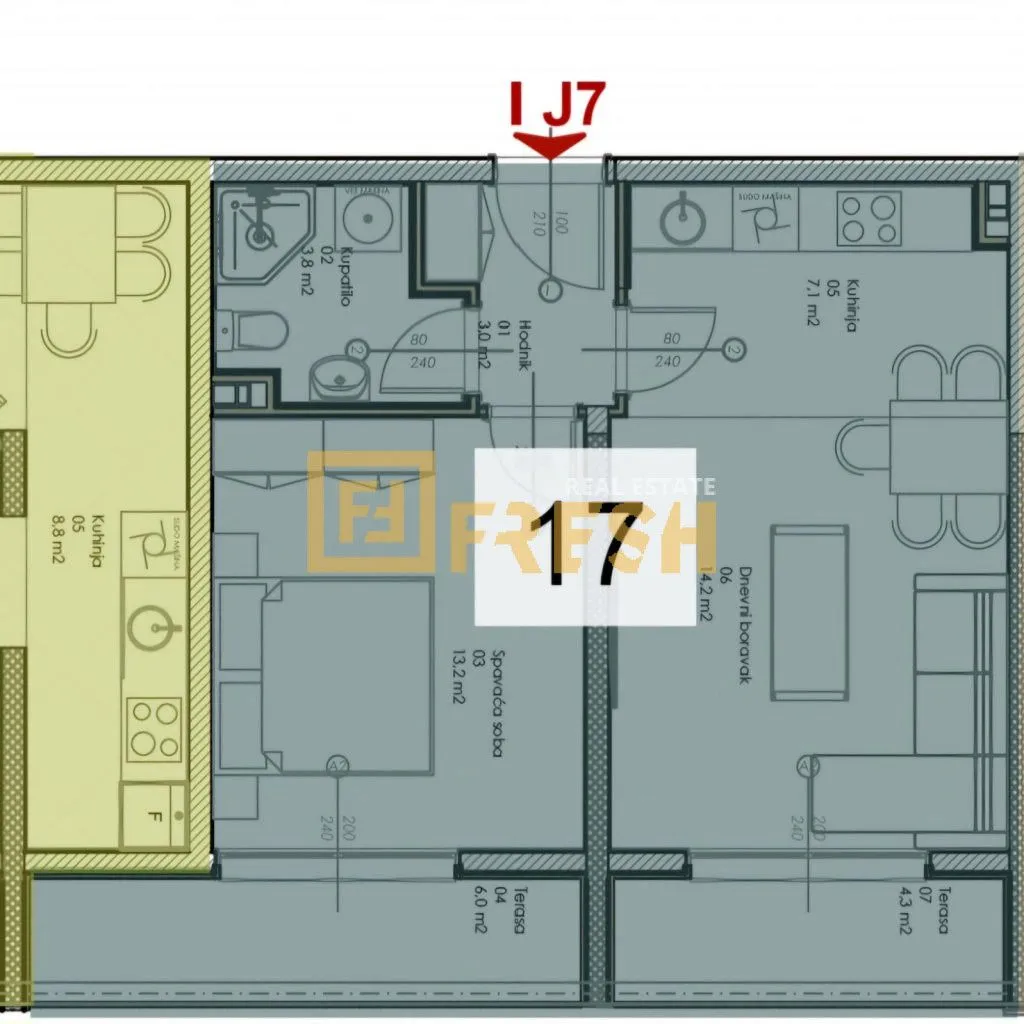 Sale, one bedroom apartment, 50m², Zabjelo, Podgorica