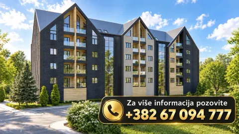Spoljašnji izgled moderne stambene zgrade sa terasama i parkingom. - image 2