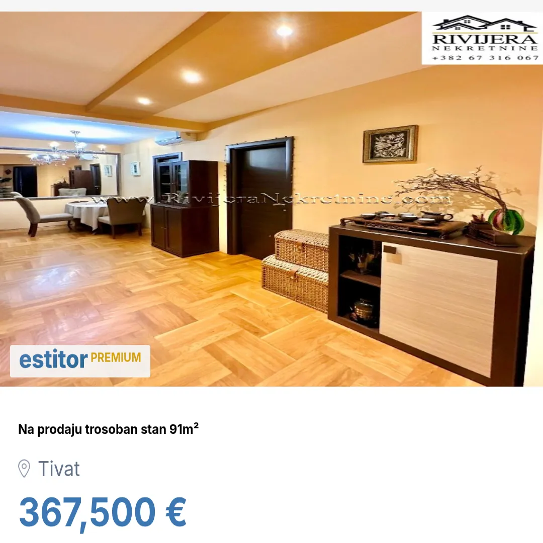 Prodaja, trosoban stan, 91m², Kava, Tivat