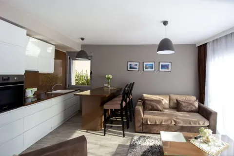 Living room with kitchen and dining table. - image 4