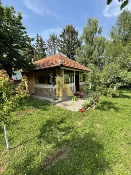 Prizemna kuća sa krovom na četiri vode okružena zelenilom i drvećem. - image 4