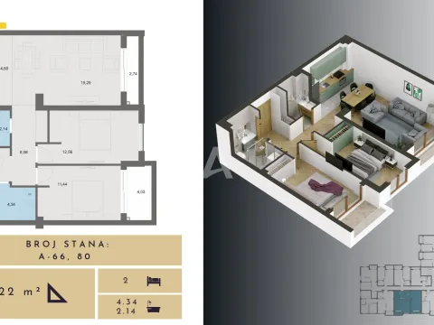 Prodaja, dvosoban stan, 67m², Budva, Crna Gora - image 13