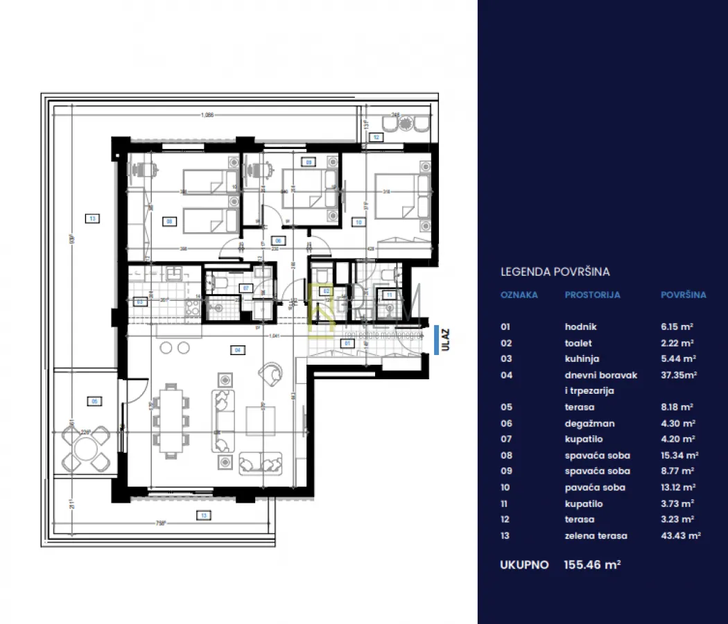 Prodaja, dvosoban stan, 125m², Podgorica, Crna Gora