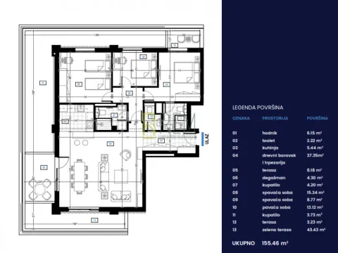 Sale, two bedroom apartment, 125m², Podgorica, Crna Gora - image 11