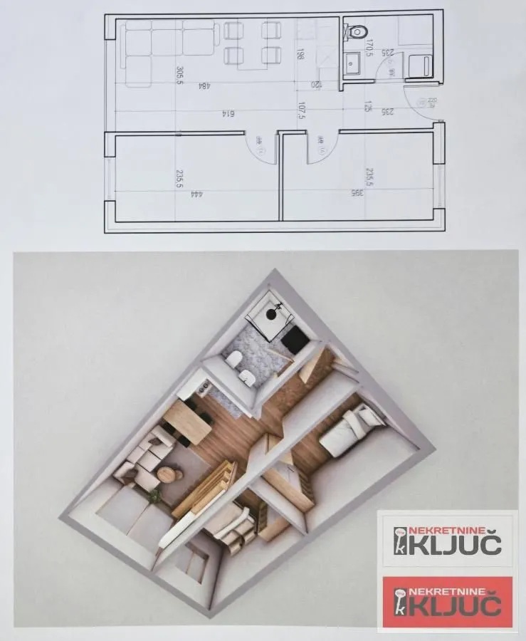 Prodaja, dvosoban stan, 43m², Klisa, Novi Sad Sve Podlokacije
