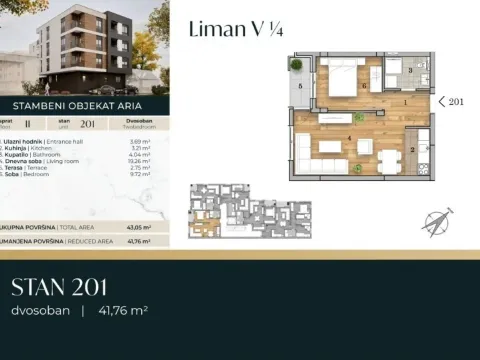 Sale, one bedroom apartment, 42m², Telep, Novi Sad Sve Podlokacije - image 2