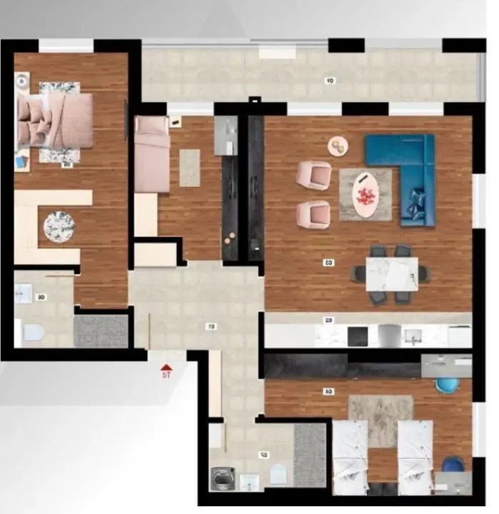 Prodaja, trosoban stan, 106m², Stari Aerodrom, Podgorica