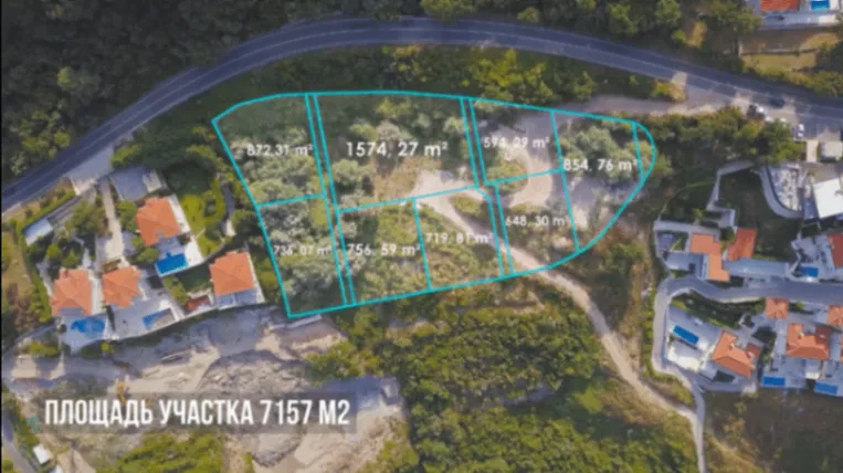 Prodaja, plac, 7157m², Drobni pijesak, Budva