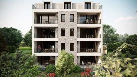 Spoljašnji izgled moderne stambene zgrade sa terasam i okruženjem. - image 5