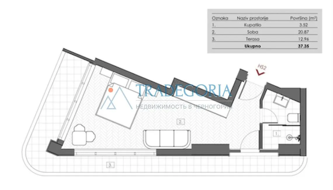 Prodaja, stan, 37m², Bar, Crna Gora