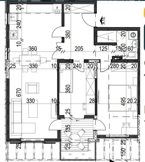 Sale, two bedroom apartment, 71m², Radanovići, Kotor