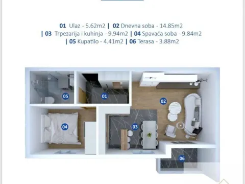 Sale, one bedroom apartment, 48m², Novi Banovci, Stara Pazova - image 5