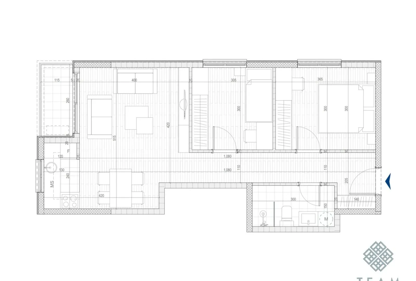 Sale, two bedroom apartment, 59m², Zabjelo, Podgorica