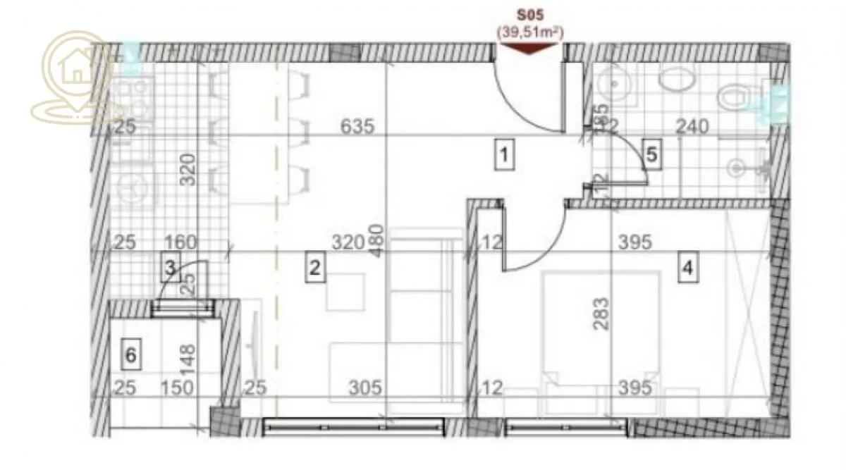 Sale, two bedroom apartment, 39m², Sremska Kamenica, Petrovaradin