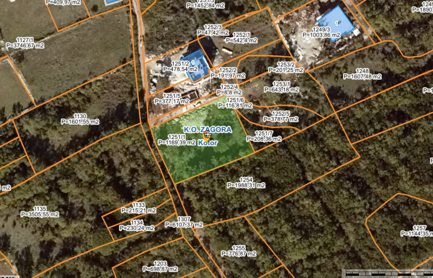 Prodaja, plac, 1160m², Zagora, Kotor