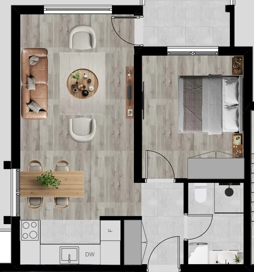 Prodaja, jednosoban stan, 47m², Bjeliši, Bar
