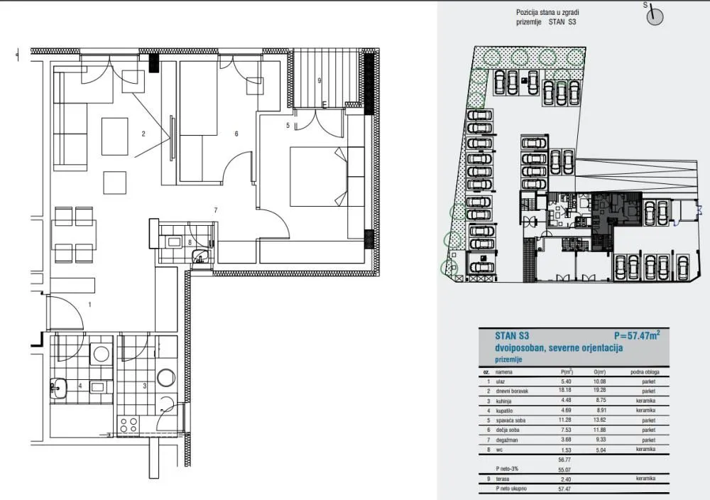 Prodaja, dvosoban stan, 58m², Medijana, Niš
