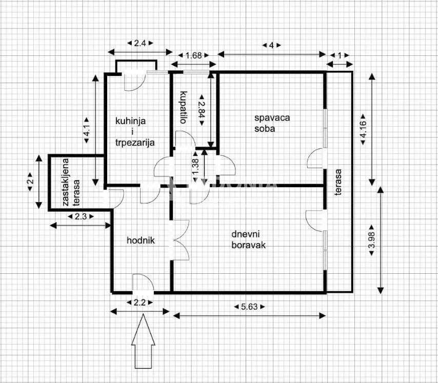 Sale, two bedroom apartment, 77m², Novi Beograd Blok 1 Fontana, Novi Beograd Sve Podlokacije