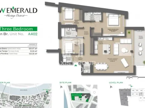 Sale, two bedroom apartment, 133m², Savski Venac, Beograd