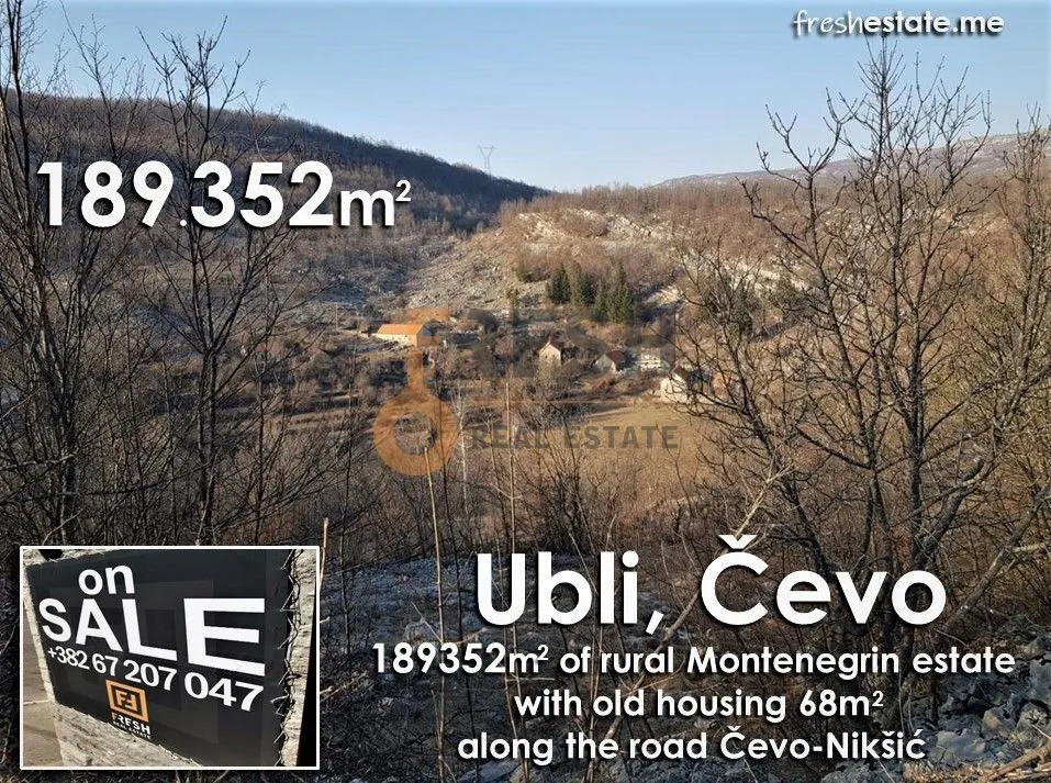 Prodaja, plac, 189352m², Cetinje, Crna Gora