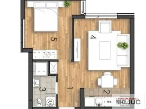 Sale, two bedroom apartment, 37m², Telep, Novi Sad Sve Podlokacije - image 1