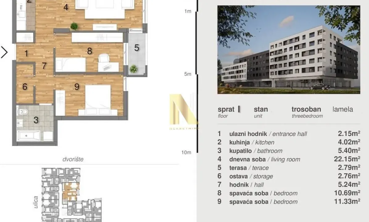 Sale, three bedroom apartment, 65m², Telep, Novi Sad Sve Podlokacije
