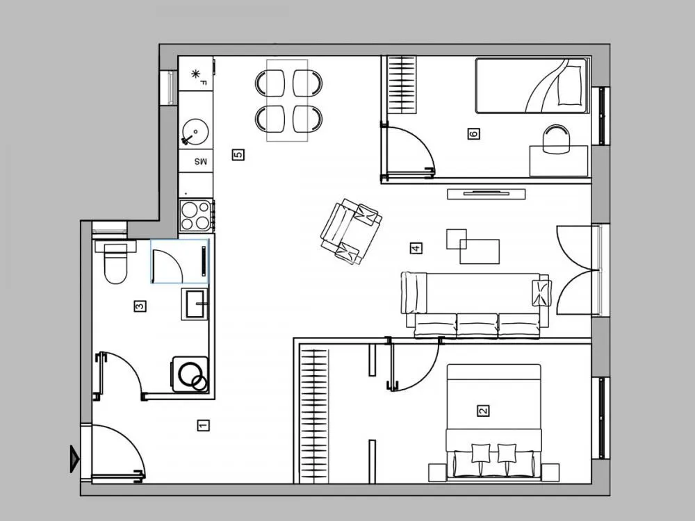Sale, two bedroom apartment, 56m², Zvezdara Sve Podlokacije, Beograd