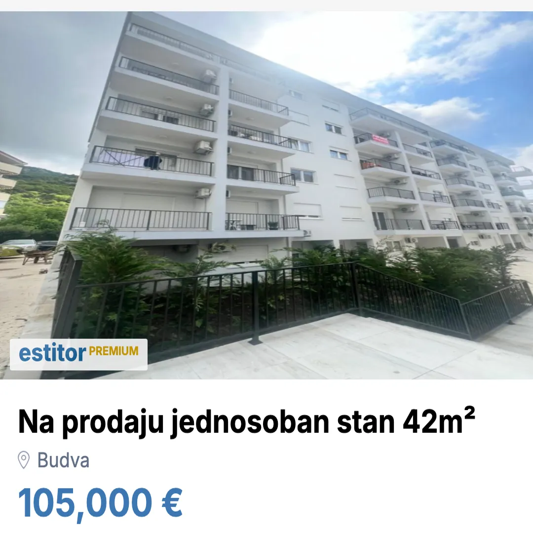 Sale, one bedroom apartment, 42m², Budva, Crna Gora