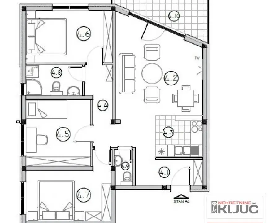 Prodaja, četvorosoban stan, 79m², Sremska Kamenica, Petrovaradin