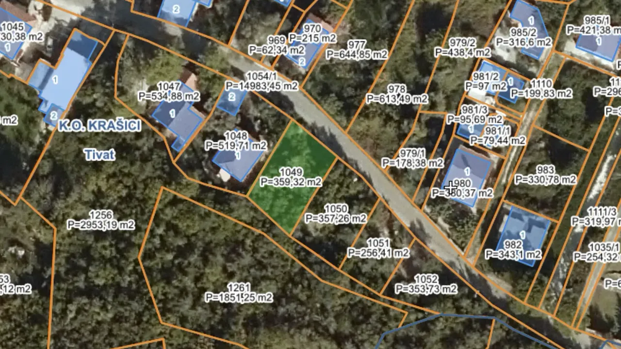 Sale, land lot, 359m², Krašići, Tivat