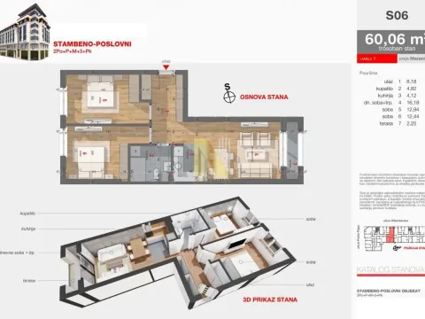 Sale, three bedroom apartment, 60m², Centar, Novi Sad - image 2