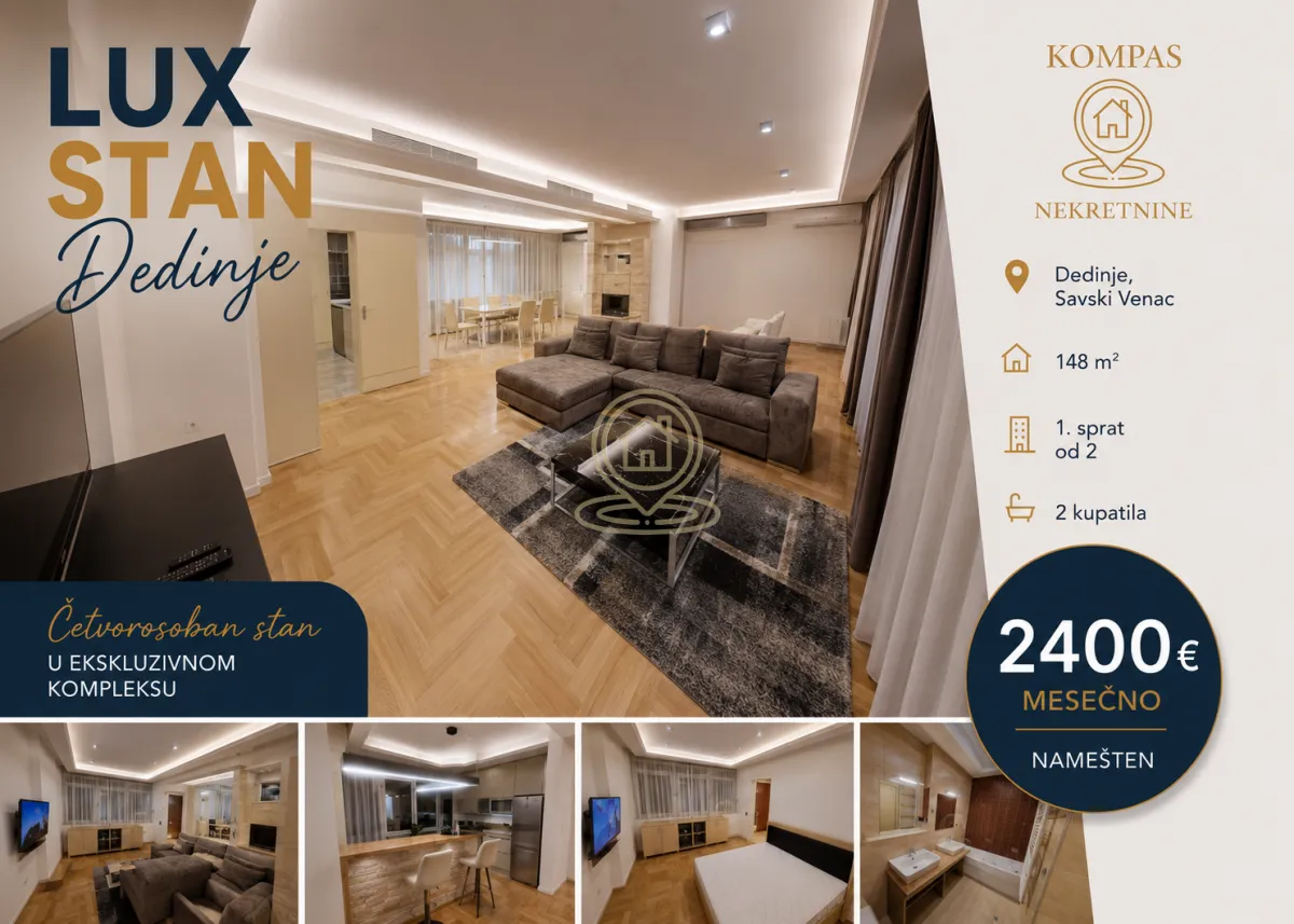 Rent, four bedroom apartment, 148m², Savski Venac, Beograd