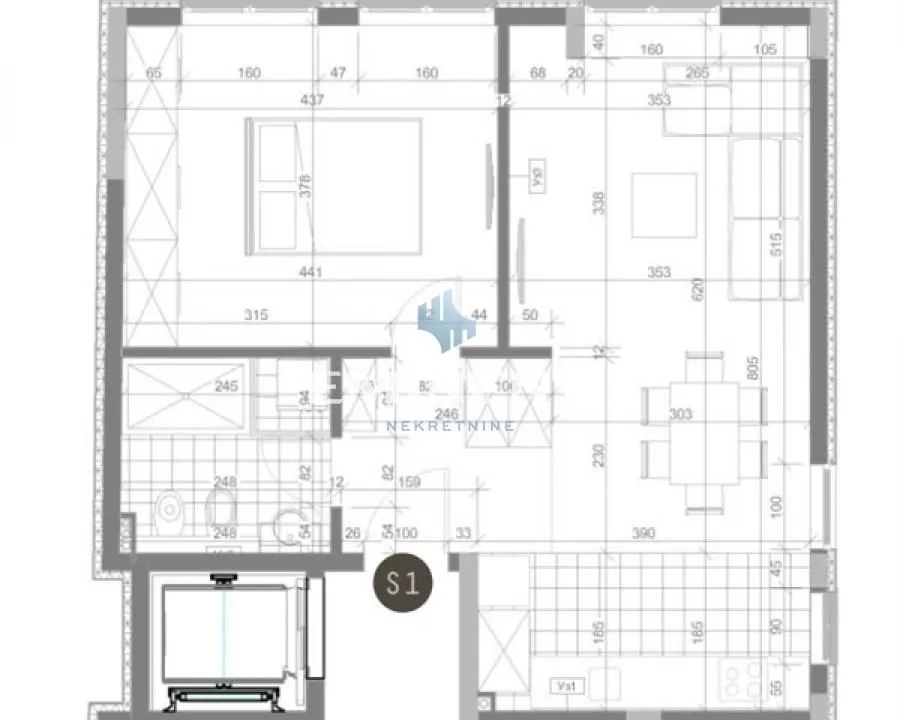 Sale, two bedroom apartment, 57m², Savski Venac, Beograd