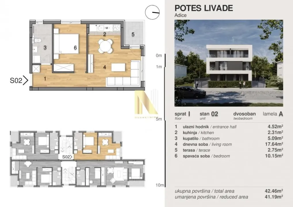 Prodaja, jednosoban stan, 41m², Adice, Novi Sad Sve Podlokacije