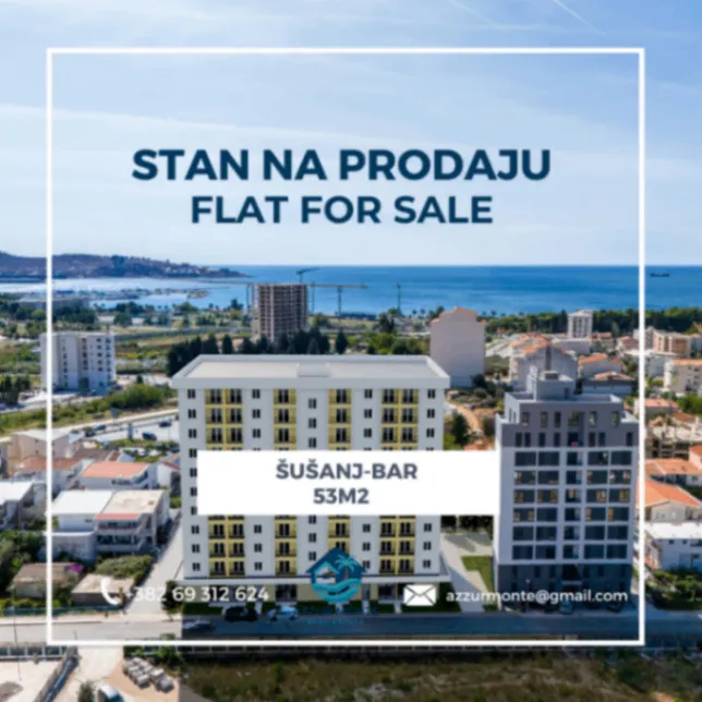 Sale, one bedroom apartment, 53m², Šušanj, Bar