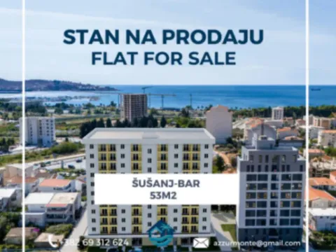 Sale, one bedroom apartment, 53m², Šušanj, Bar