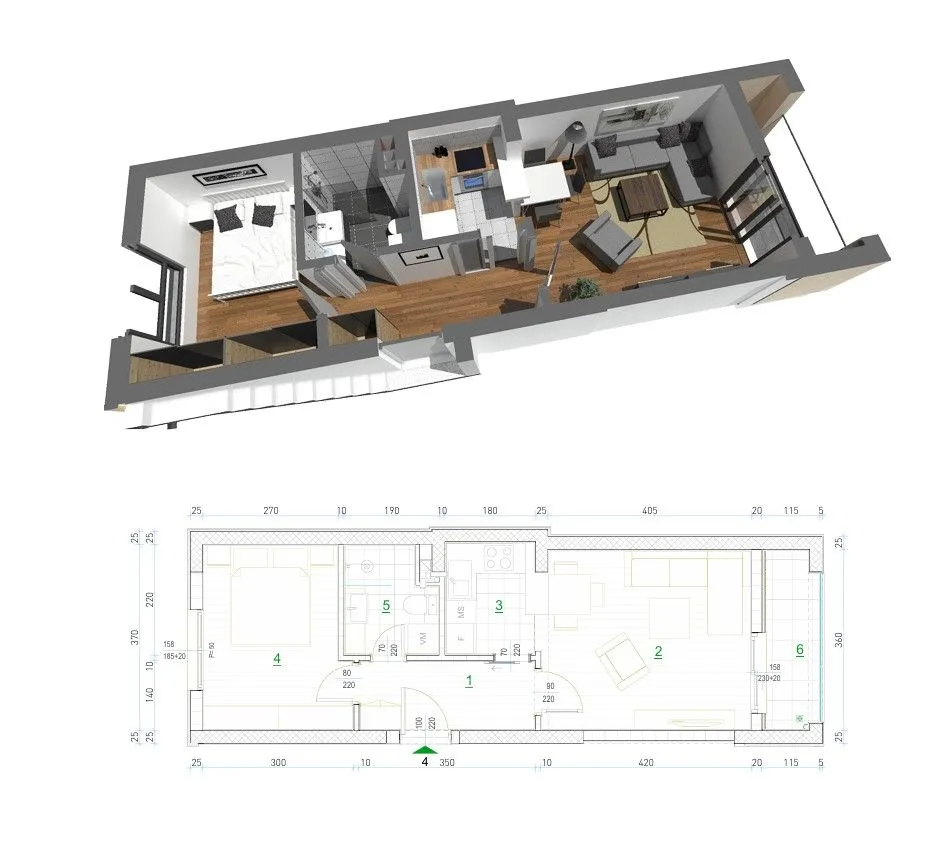 Prodaja, jednosoban stan, 42m², Centar, Podgorica