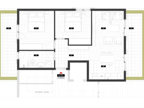 Prodaja, dvosoban stan, 70m², Mrčevac, Tivat - image 6