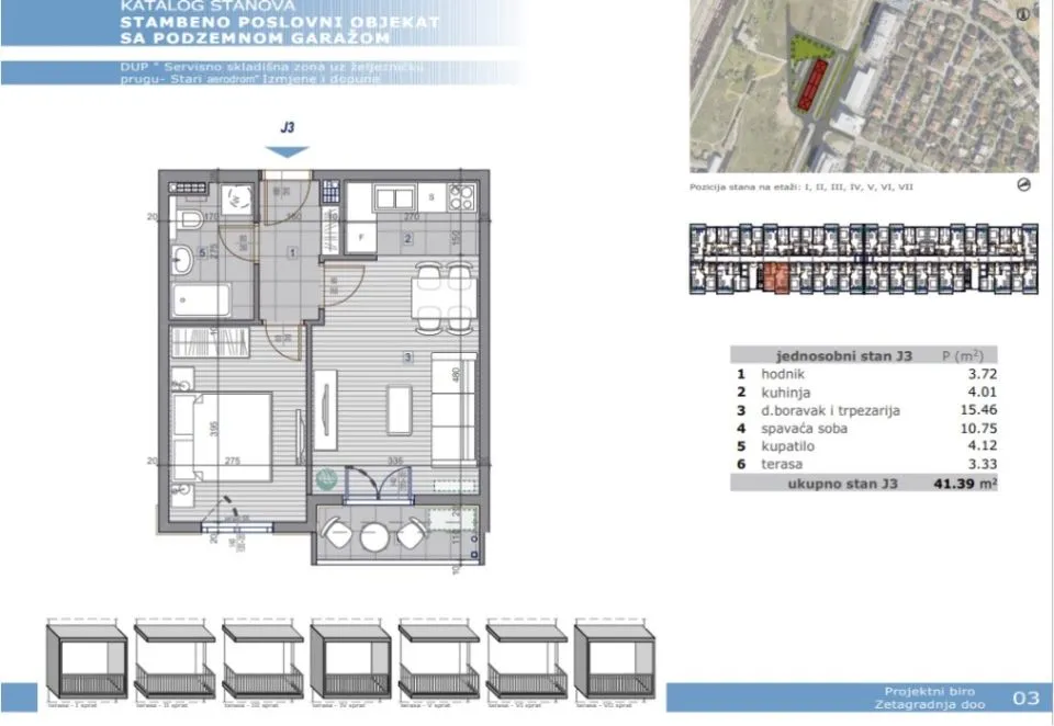 Prodaja, jednosoban stan, 41m², Stari Aerodrom, Podgorica