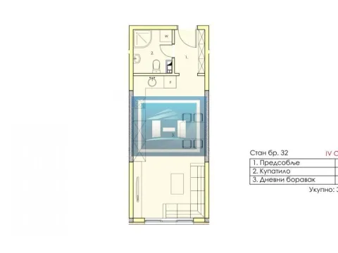Sale, studio apartment, 31m², Centar, Jagodina